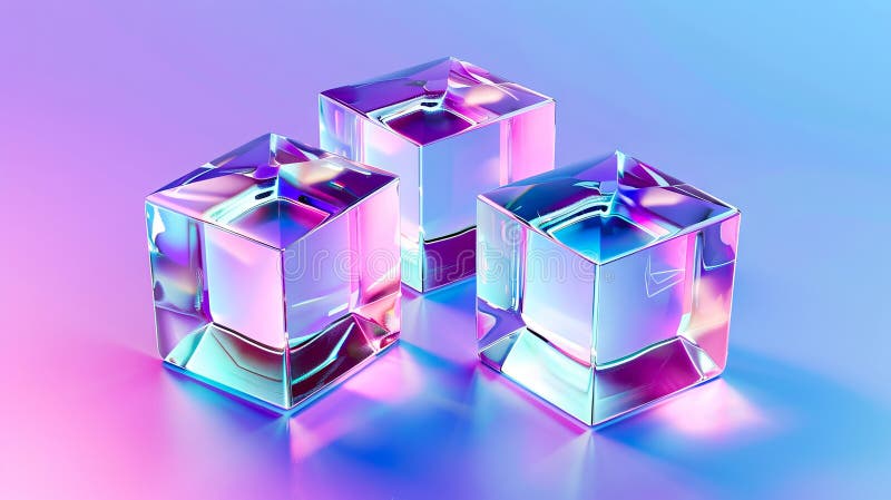 Image abstraite colorée d'un cube de verre photos stock