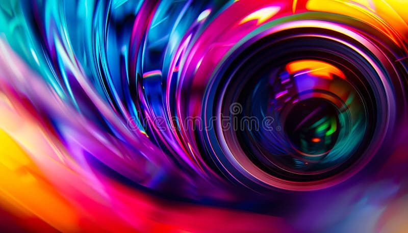 Image abstraite colorée d'un objectif photos libres de droits