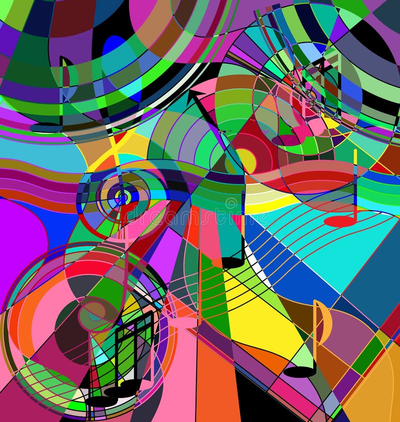 Image abstraite de couleur du chaos de musique illustration stock Image abstraite de couleur du chaos de musique illustration stock