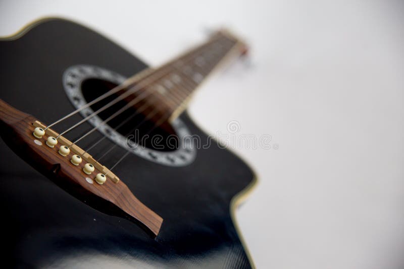 Acoustic Guitar on White Background Stock Photo - Image of classical