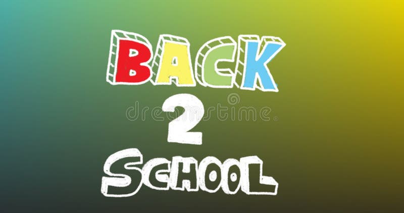 Image of back 2 school text over green background. Global science, learning, connections, computing and data processing concept digitally generated image