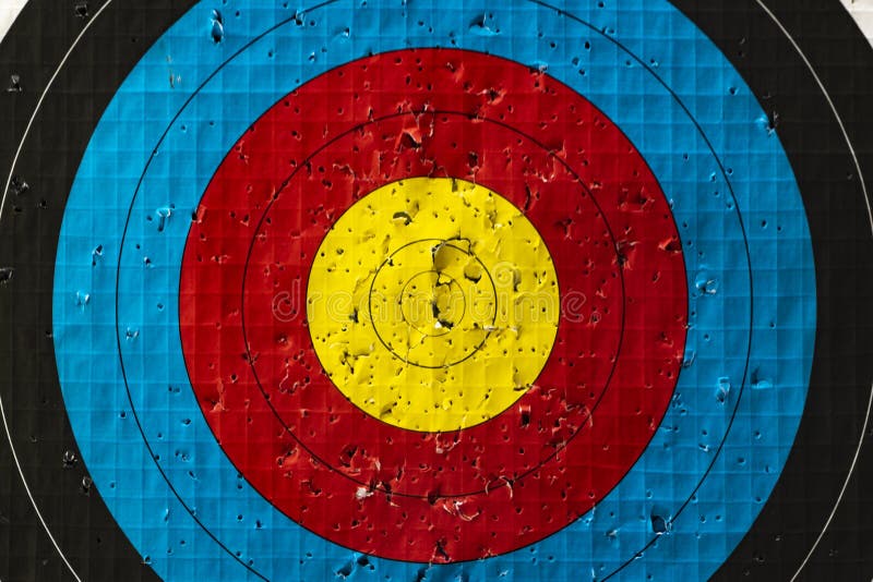 Image Background,archery Target With Arrow Holes Stock Image Image of