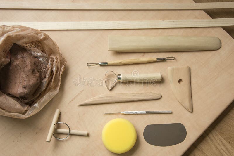 Ceramic tools stock photo. Image of basic, cutter, sponge 135884208