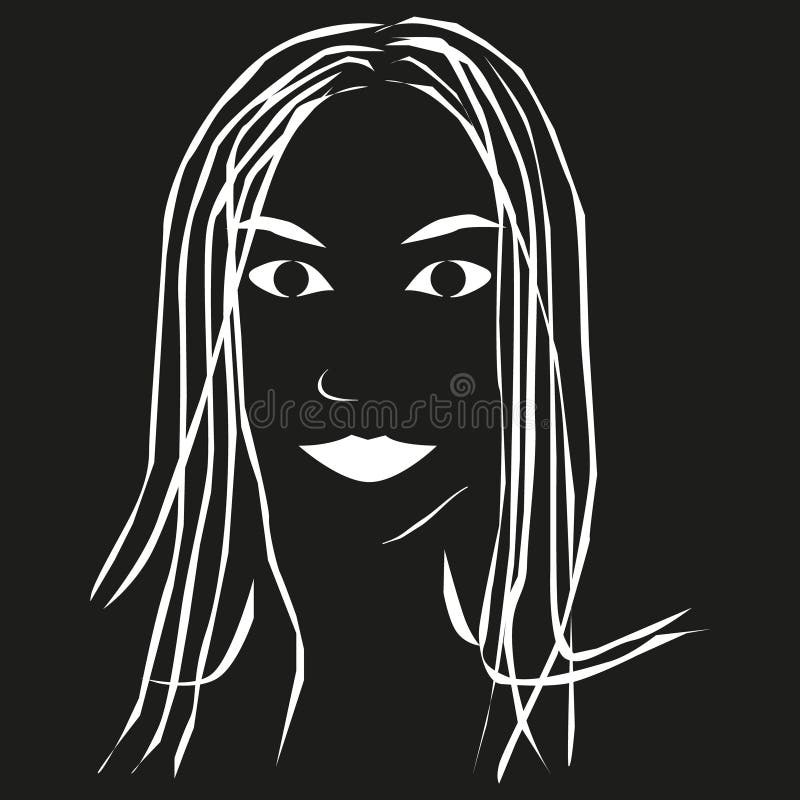 Image of a Beautiful Girl in a Shadow Fashion Stock Illustration