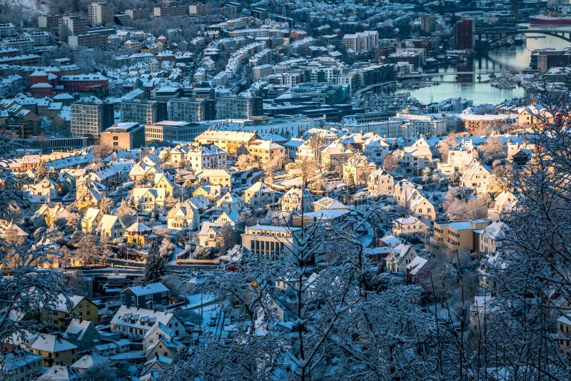 Obraz Bergen city center prevzaté z Mount Ulriken.