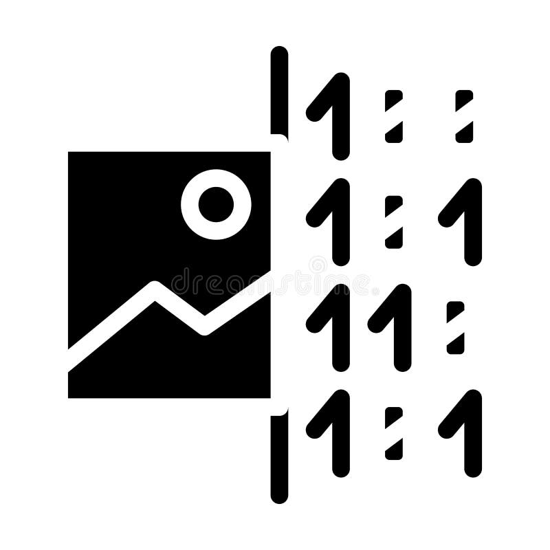 Image binary code glyph icon vector illustration vector illustration