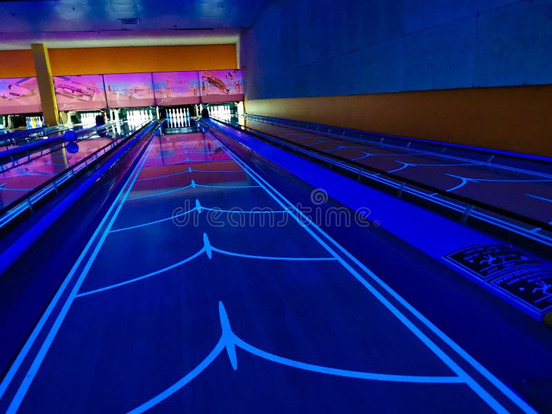 Bowling Track in a Bowling Center Stock Image Image of breaking