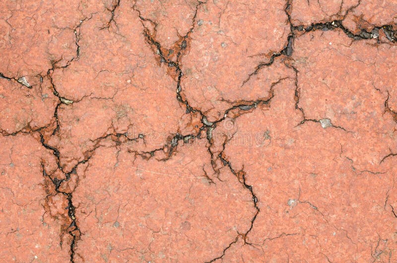 The image of the Broken road red texture stock image