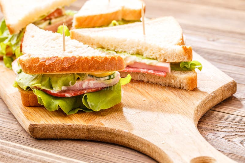 Image canapes with vegetables , sausage stock image