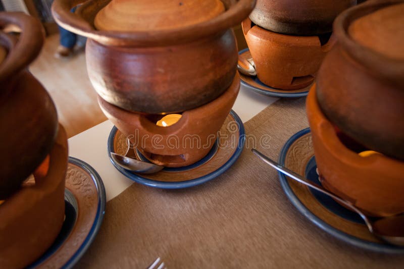 Traditional Clay Pot Warmers on Table Stock Image Image of handcrafted, traditional 303921961