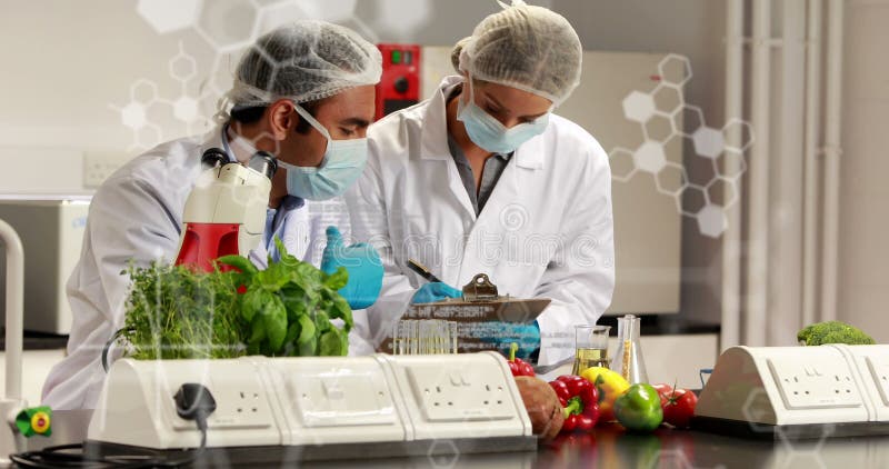 Image of caucasian doctors over data processing royalty free stock photos