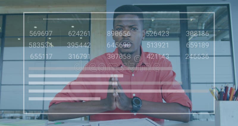 Imagine a schimbării numerelor peste încărcarea barurilor peste omul american african care vorbește pe net stock image