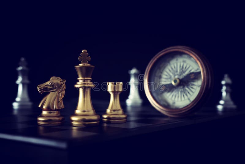 Compass Chess Piece On Chess Board Stock Photo 2260206627