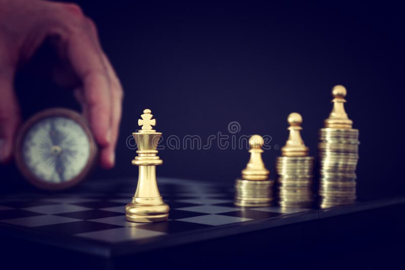 Compass Chess Piece On Chess Board Stock Photo 2260206627