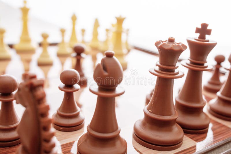 Chess Pieces Board Layout Stock Photo 666380395