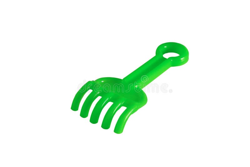 Image Of Children`s Small Toy Rake Isolated On White Background Stock ...