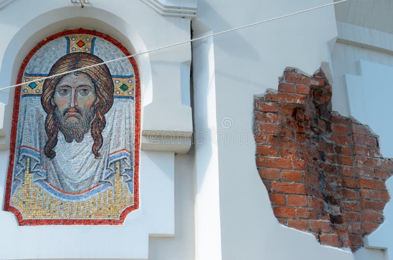 The Image of Christ on the Wall. Stock Image Image of jesus