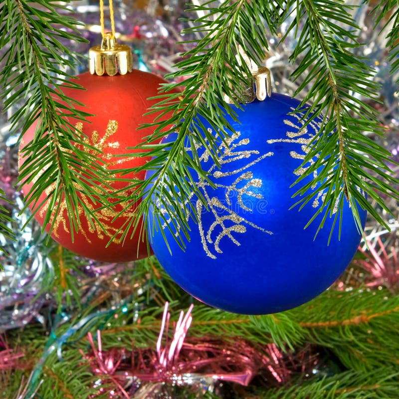 Image of Christmas Balls on the Christmas Tree Stock Photo - Image of ...