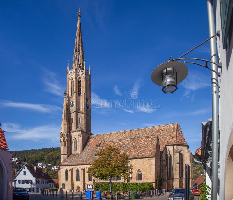 Image of the Church of the German Town of Bad Duerkheim Stock Image