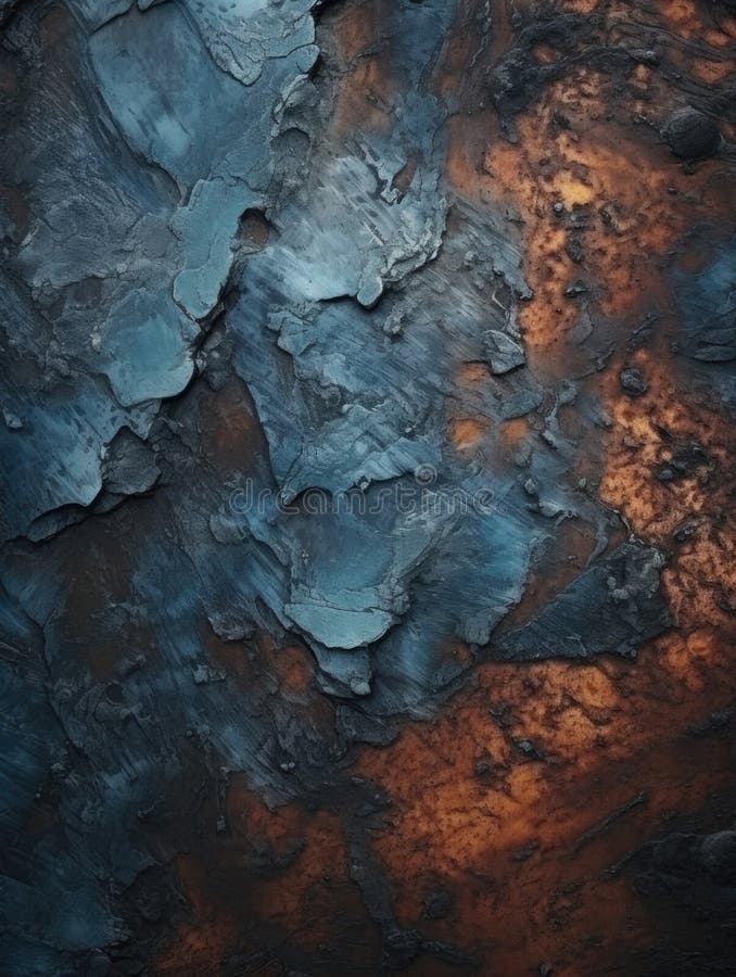 The image is a close up of a wall with a blue and brown texture. The blue and brown colors create a royalty free stock photos