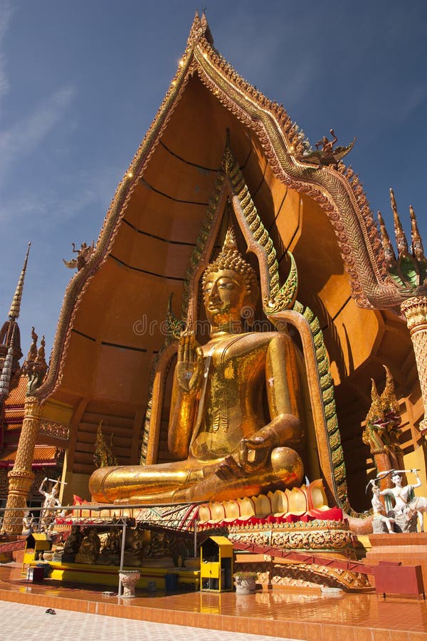 Image of color gold Buddha in the bower