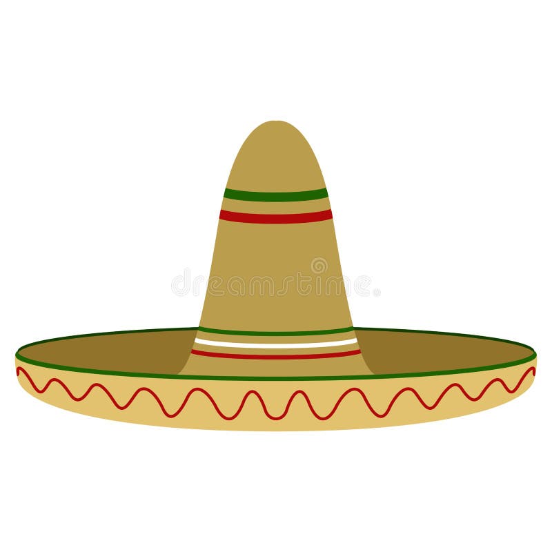 Image colorée traditionnelle d'isolement de chapeau mexicain illustration stock Image colorée traditionnelle d'isolement de chapeau mexicain illustration stock
