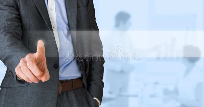 Image composée d'homme d'affaires au pointage gris de costume photos libres de droits