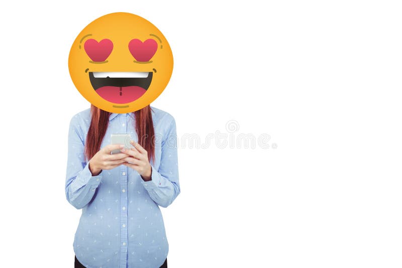 Image composée de femme et de dessin de smiley illustration de vecteur