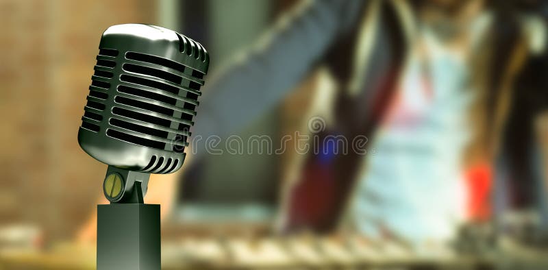 Image composée de rétro microphone photos stock