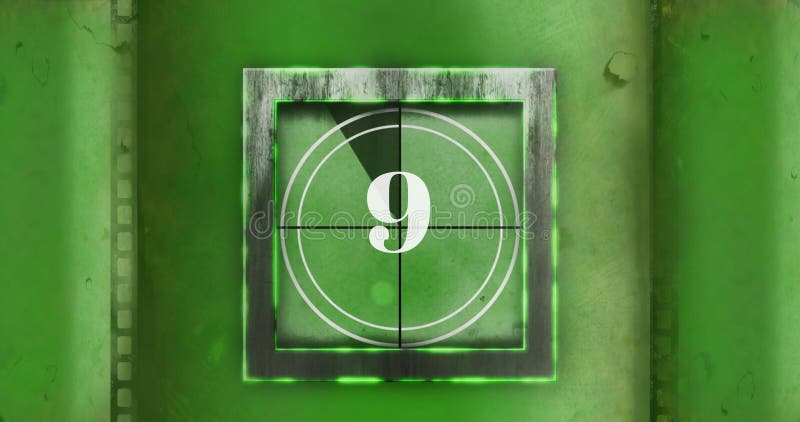Image of countdown on green background stock illustration