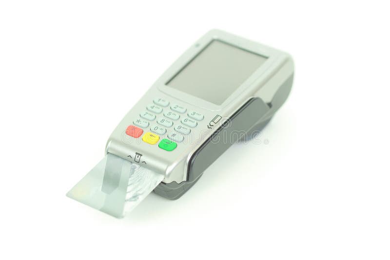 Credit cards reader stock image