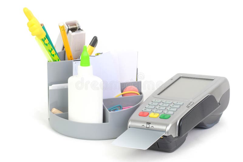 Credit cards reader stock images