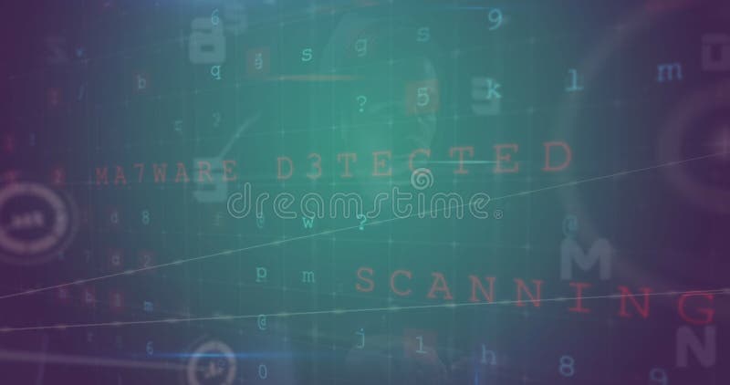Image of cyber attack data processing over network of connections stock photography