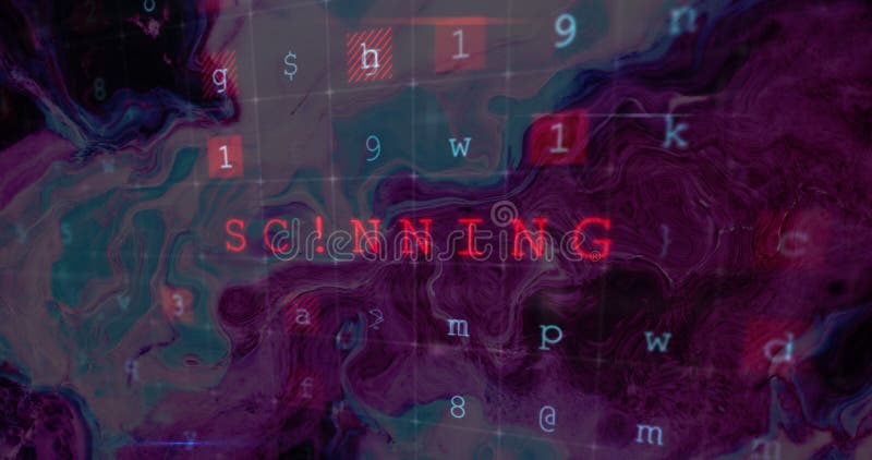 Image of cyber attack warning over moving background royalty free illustration