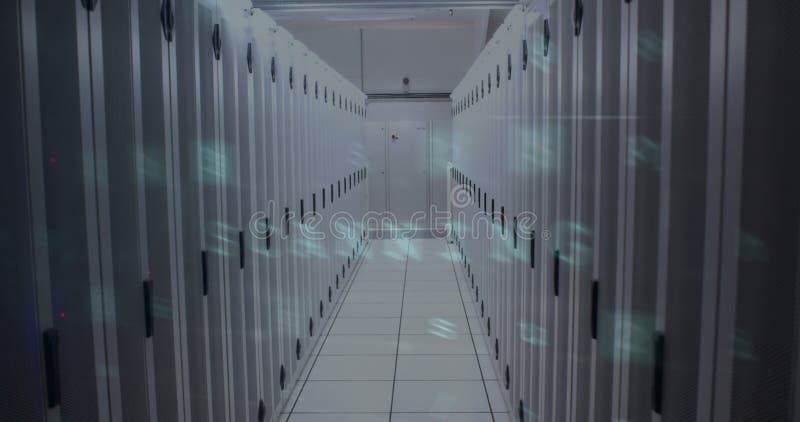 Image of cyber attack warning over server room royalty free stock image