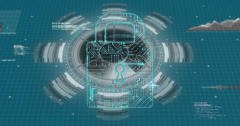 Image of cyber security over grid stock image