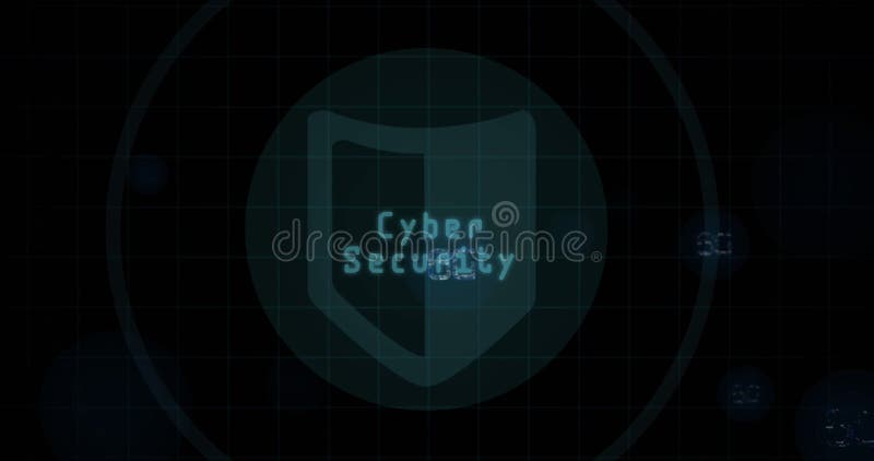 Image of cyber security and qr code in circle over 6g on black background stock photography