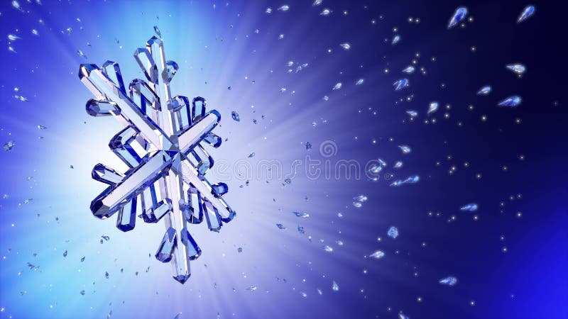 image 3d du flocon de neige en cristal sur le fond bleu illustration de vecteur image 3d du flocon de neige en cristal sur le fond bleu illustration de vecteur