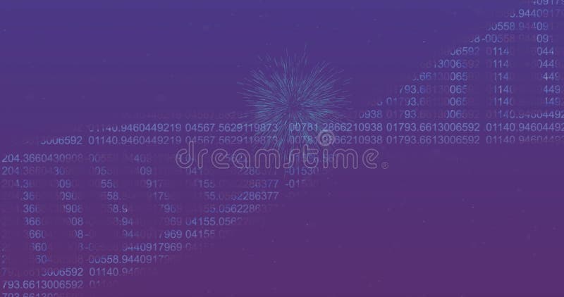 Image d'un brin d'ADN sur fond de feux d'artifice et de codage binaire illustration libre de droits