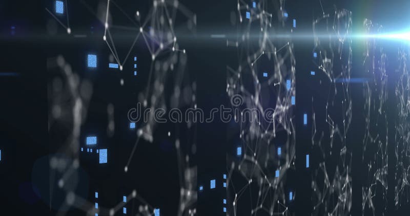 Image of data processing and networks of connections over black background royalty free illustration