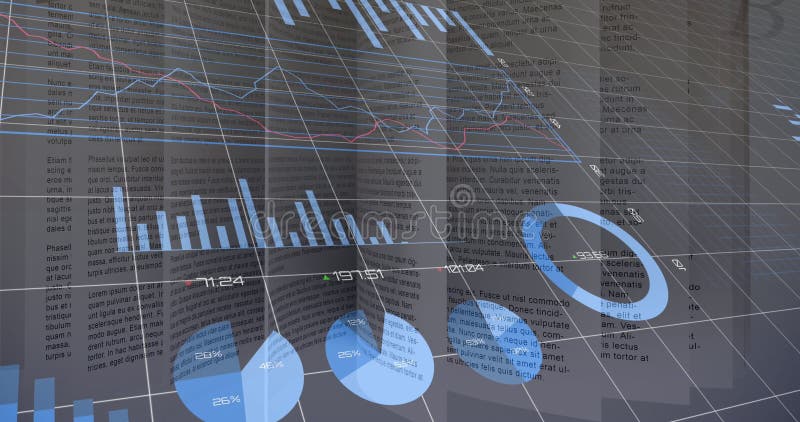 Image of data processing over book stock photo