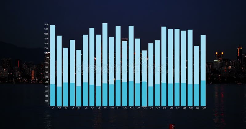 Image of data processing over city royalty free illustration