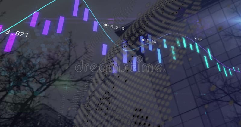 Image of data processing over cityscape royalty free stock image