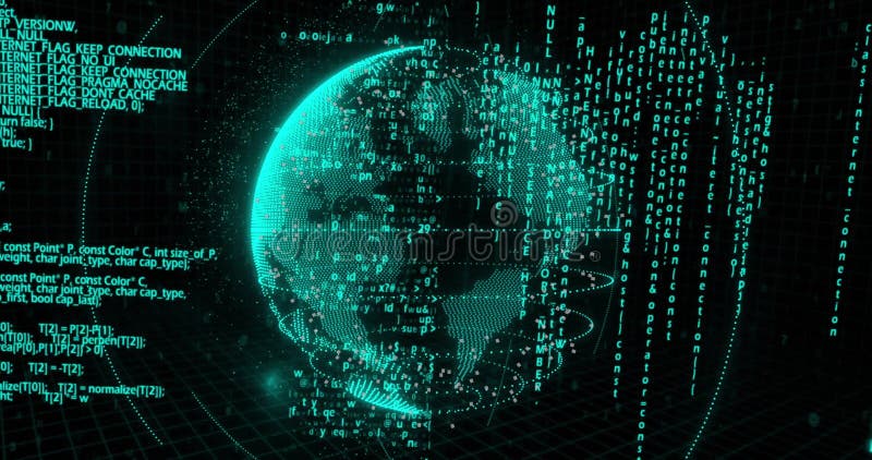 Image of data processing over globe stock image