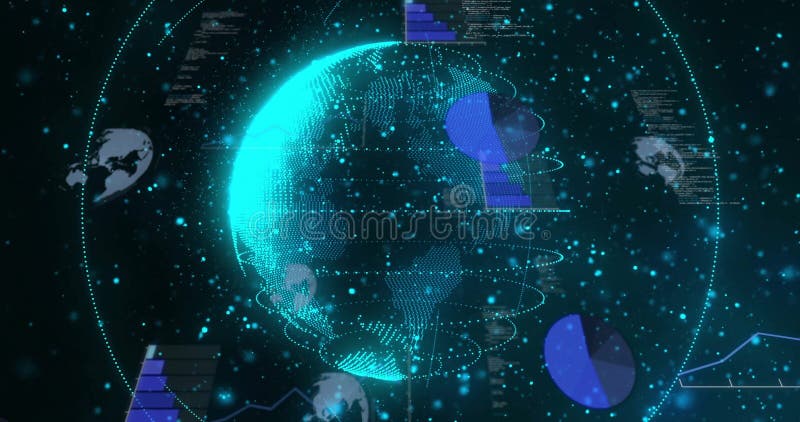 Image of data processing over globe royalty free stock images