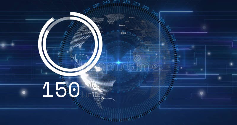 Image of data processing over globe royalty free stock photos