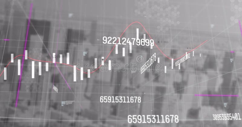 Imagine a procesării datelor prin orașul gri stock illustration