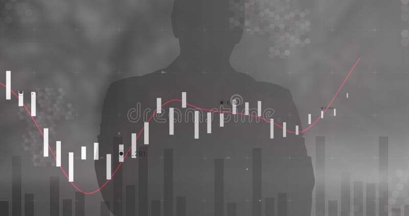 Imaginea prelucrării datelor pe silueta omului stock illustration