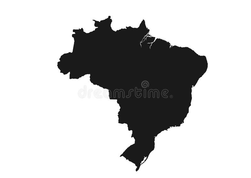 Brazil map icon. black silhouette simple style vector isolated image of South America country. Brazil map icon. black silhouette simple style vector isolated image of South America country