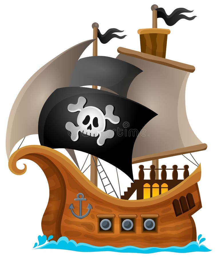 bateau pirate en style cartoon isolé sur fond blanc 2290226 Art
